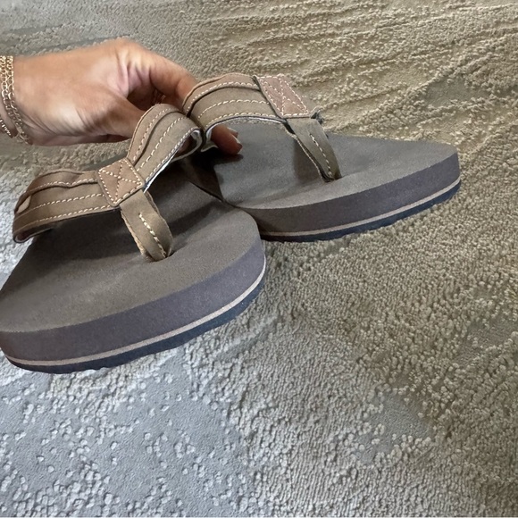 Sanuk flip flop bundle Ziggy navy and brown sandals men’s 12 - Picture 14 of 16